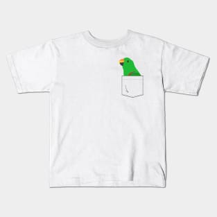 Eclectus Male Parrot In Your Front Pocket Kids T-Shirt